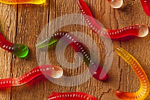 Colorful Fruity Gummy Worm Candy