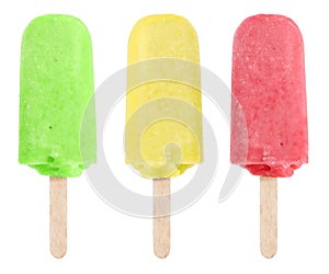 Colorful fruity ice cream isolated