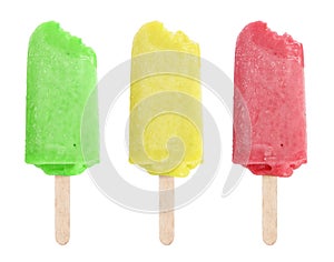 Colorful fruity ice cream isolated