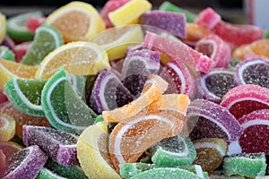 Colorful fruity soft candies