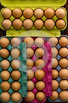 Full boxes of fresh eggs