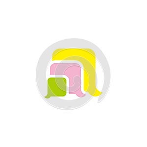 Colorful fun geometric bubble talks education logo vector