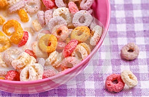 Colorful funny breakfast cereals