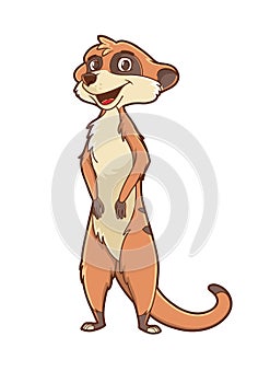 Smiling cartoon meerkat