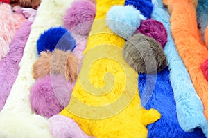 Colorful furs texture background.