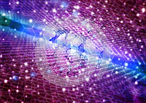 Colorful futuristic 3d abstract background. Quantum computer tech and architecture. Global communication network. technology and