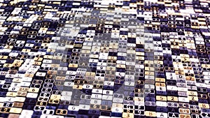 Colorful futuristic interface of a data scanning program, abstract background. Animation. Blinking and switching digits