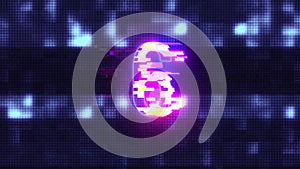 Colorful futuristic laser glitch countdown from 10 to 1 interference background numbers from 10 to 1 new dynamic holiday