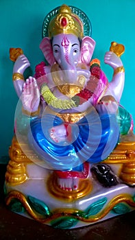 Colorful Ganpati Idol, India