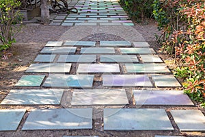 colorful garden path