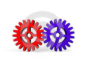 Colorful Gears on White