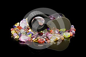 Colorful Gems And Loupe photo