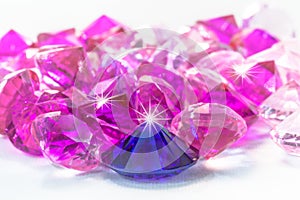 colorful gems on white background