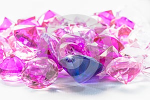 colorful gems on white background