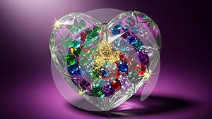 Colorful Gemstone Heart