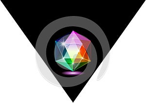 Colorful gemstone, logo jewels and crystals, isolated