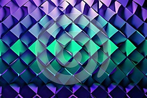 Colorful geometric abstract background. Purple and green neon geometric pattern