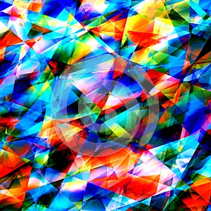 Colorful Geometric Art Background. Cracked or Broken Glass. Modern Polygonal Illustration. Triangular Abstract Pattern. Graphic.