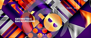 a colorful geometric background with circles and squares