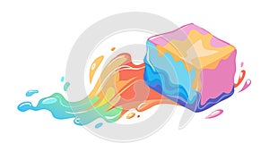 Colorful Geometric Cube Abstract Design, vector design Generative AI