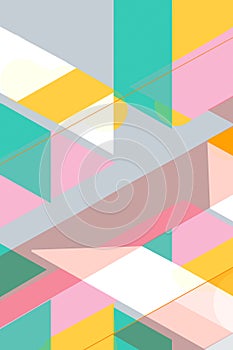 Colorful geometric. cubes and triangles lined stripy, Cover Swiss Modernism. blue and pink texture, Abstract pattern Shapes photo