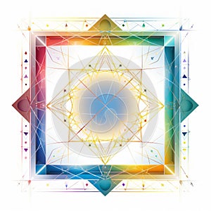 a colorful geometric design with a star in the center
