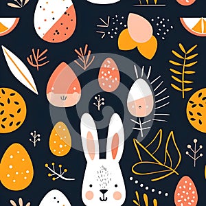 Colorful Geometric Easter Motifs Pattern Design