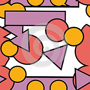 Colorful geometric elements pattern make in memphis flat style.
