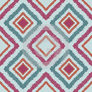 Colorful geometric ethnic pattern seamless design for wallpaper, background, fabric, curtain, carpet, clothing, batik, wrapping.