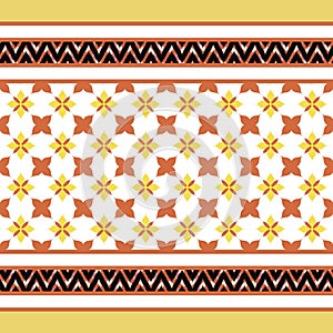 Colorful geometric ethnic pattern seamless design for wallpaper, background, fabric, curtain, carpet, clothing, batik, wrapping.