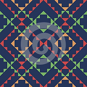 Colorful geometric ethnic pattern seamless design for wallpaper, background, fabric, curtain, carpet, clothing, batik, wrapping.