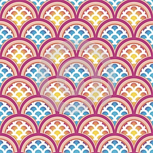 Colorful geometric ethnic pattern seamless design for wallpaper, background, fabric, curtain, carpet, clothing, batik, wrapping.