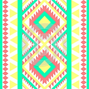 Colorful geometric ethnic seamless pattern