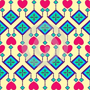 Colorful geometric ethnic seamless pattern