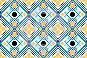 Colorful geometric ethnic seamless pattern