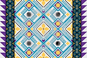 Colorful geometric ethnic seamless pattern