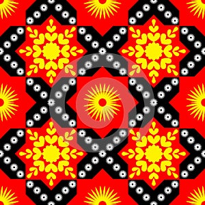 Colorful geometric ethnic seamless pattern