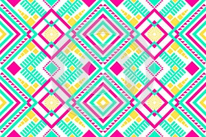 Colorful geometric ethnic seamless pattern