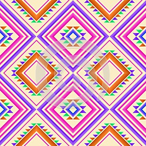 Colorful geometric ethnic seamless pattern