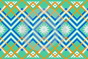 Colorful geometric ethnic seamless pattern