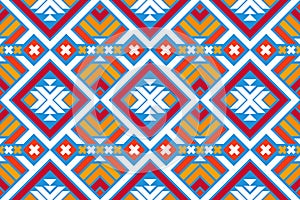 Colorful geometric ethnic seamless pattern