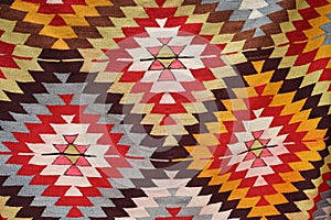 Colorful geometric fabric in middle east style texture pattern