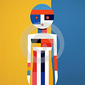 Colorful Geometric Figure: A Contemporary Take On De Stijl Minimalism