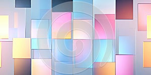 Colorful geometric glass blocks with gradient pastel reflections