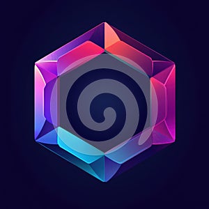 Colorful Geometric Hexagonal Shape with Gradient Lighting Effects