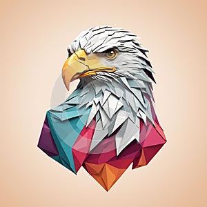 Colorful geometric logo illustration of an eagle