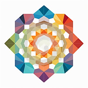 Colorful Geometric Mandala Flower: Minimalist Illustrator Design photo