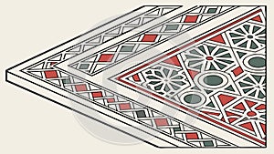 Colorful Geometric Mosaic Pattern Art, vector design Generative AI