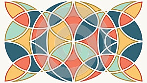 Colorful Geometric Mosaic Vector Pattern, vector design Generative AI