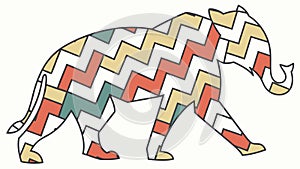 Colorful Geometric Pattern Elephant Art, vector design Generative AI